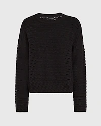 Mixed-Yarn Open-Stitch Sweater