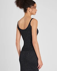 Metallic Ribbed-Knit Tank