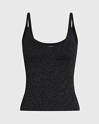 Metallic Ribbed-Knit Tank