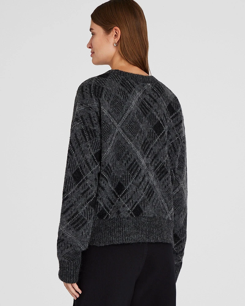 Plaid Jacquard Oversized Sweater
