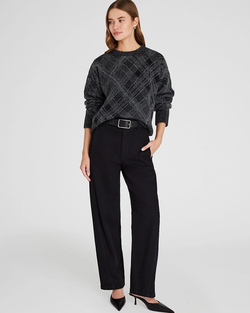 Plaid Jacquard Oversized Sweater