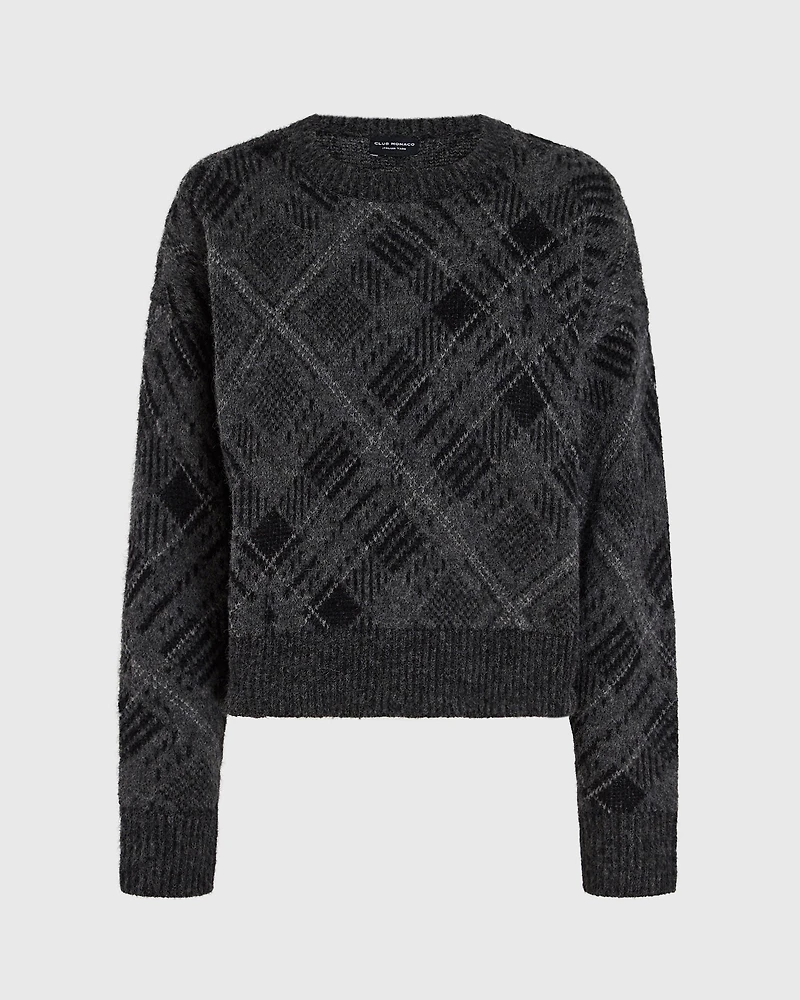Plaid Jacquard Oversized Sweater