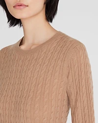 Cashmere Mini-Cable Long-Sleeve Crewneck