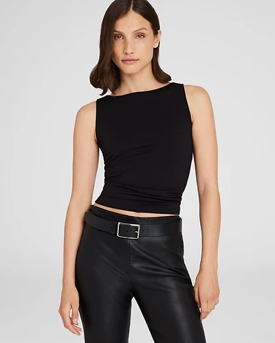 Sleeveless Boatneck Top