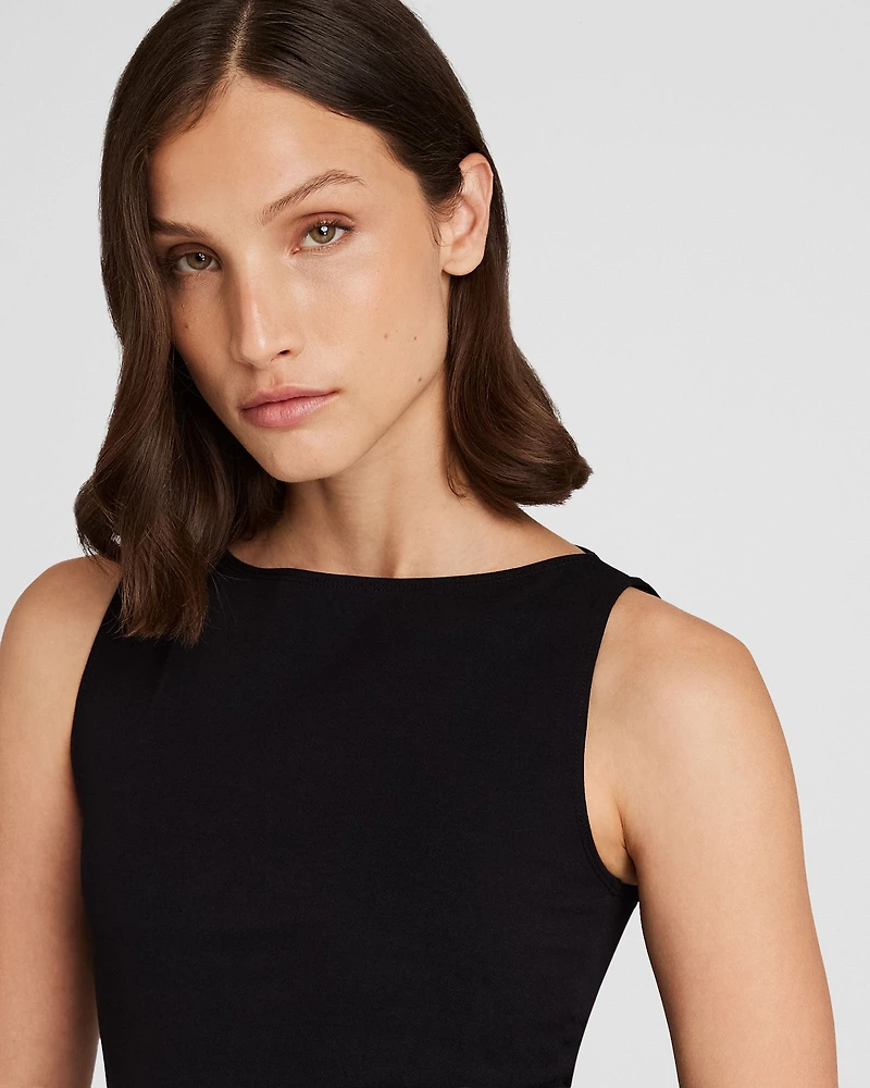 Sleeveless Boatneck Top
