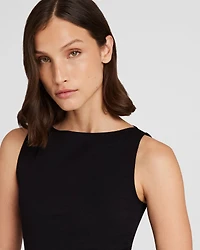 Sleeveless Boatneck Top