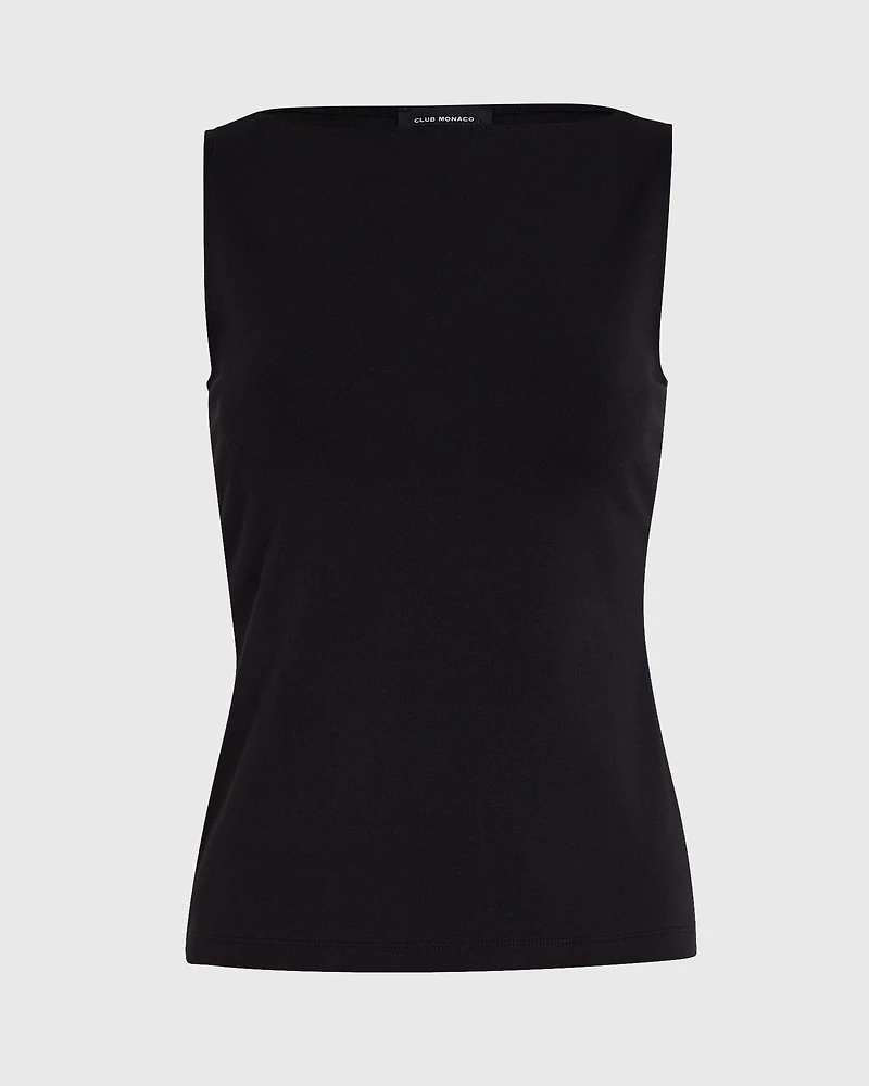 Sleeveless Boatneck Top