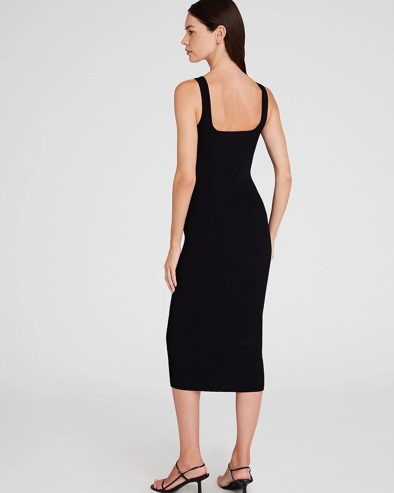 Square Neck Tank Midi Sweater Dress