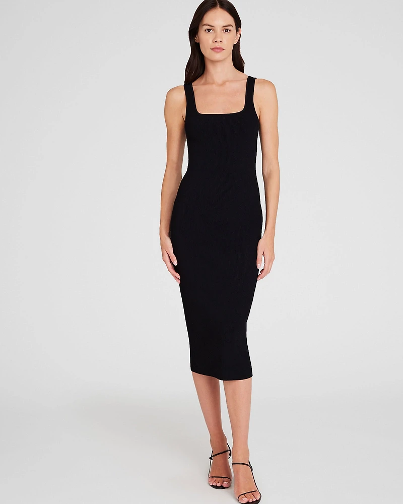 Square Neck Tank Midi Sweater Dress