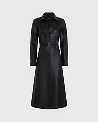 Leather Midi Shirt Dress