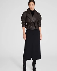 Cropped Leather Trench