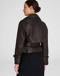 Cropped Leather Trench