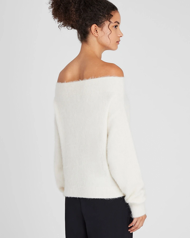 Off-The-Shoulder Alpaca Blend Sweater