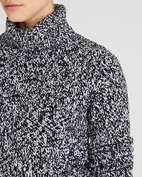 Wool-Blend Marled Turtleneck Sweater