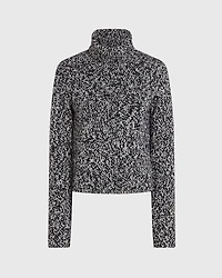 Wool-Blend Marled Turtleneck Sweater