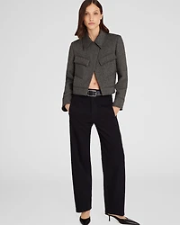Cropped Wool Utility Jacket