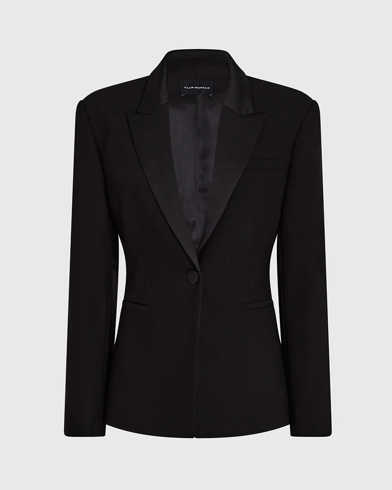 Tuxedo Cinched Waist Blazer