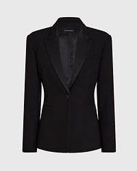 Tuxedo Cinched Waist Blazer