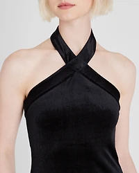 Velvet Halter Mini Dress