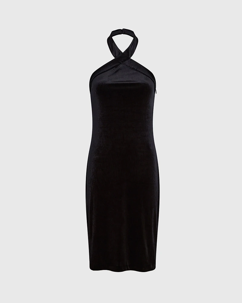 Velvet Halter Mini Dress