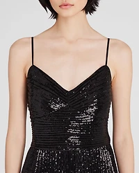 Sequin Pleated Occasion Maxi Dress