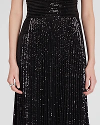 Sequin Pleated Occasion Maxi Dress