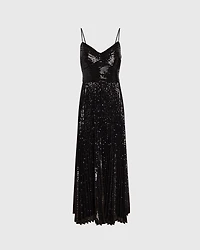 Sequin Pleated Occasion Maxi Dress