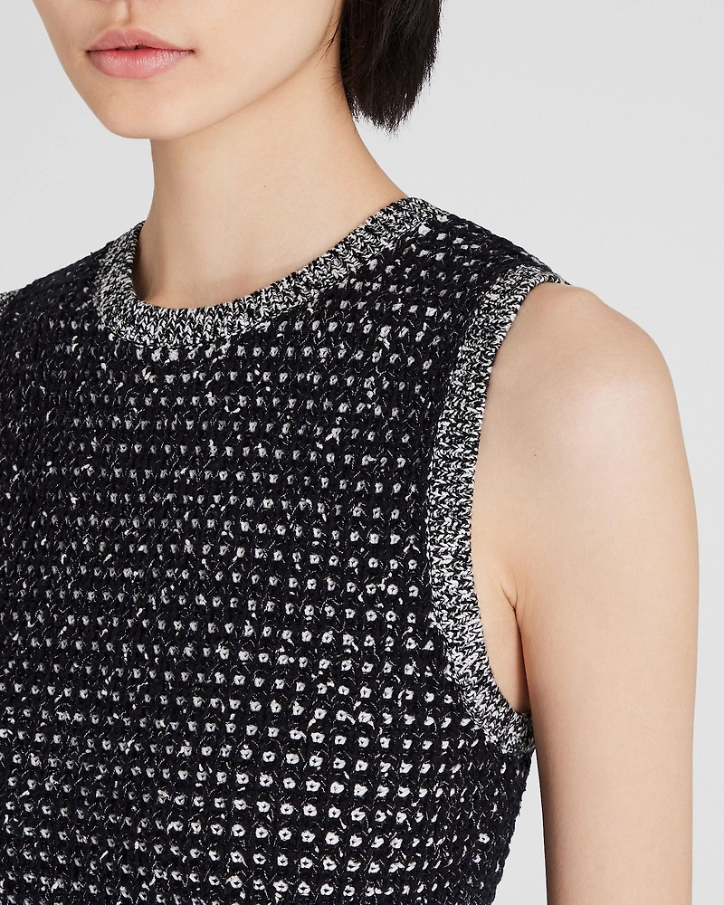 Tweed Sleeveless Shell Top