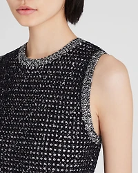 Tweed Sleeveless Shell Top