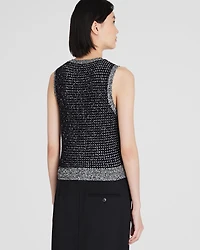 Tweed Sleeveless Shell Top