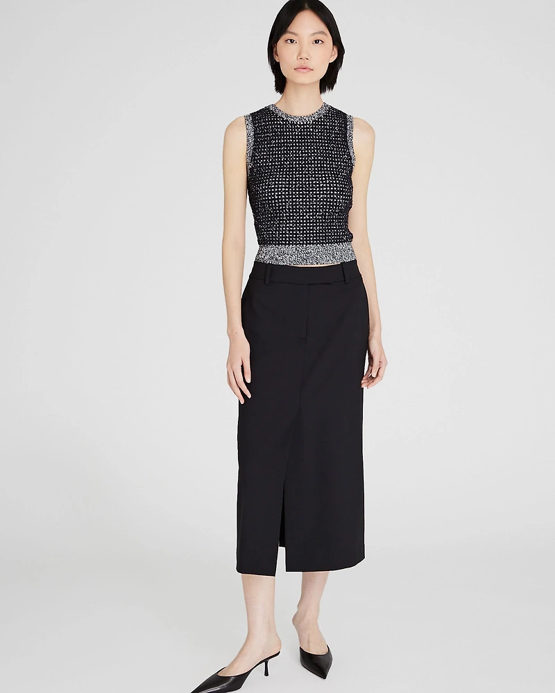 Tweed Sleeveless Shell Top