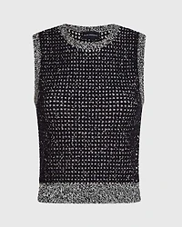 Tweed Sleeveless Shell Top