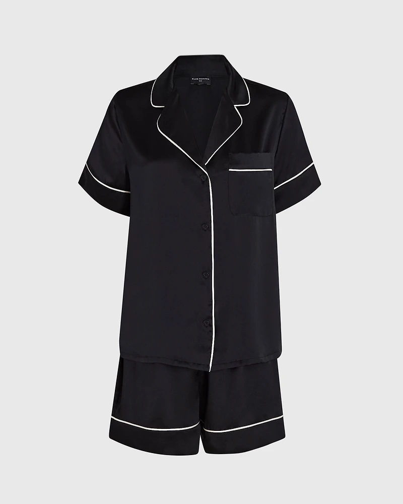 Silk Short-Sleeve Pajama Set