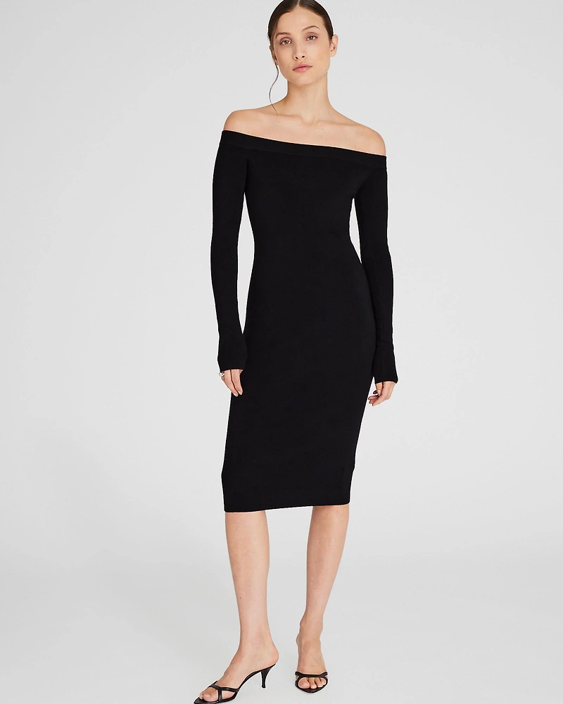 Off-The-Shoulder Sweater Dress