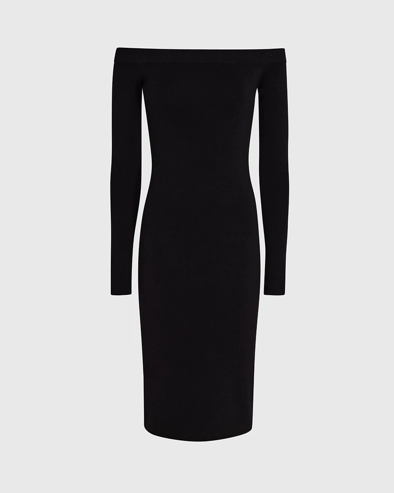 Off-The-Shoulder Sweater Dress