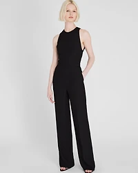 Crepe Open-Back Jumpsuit