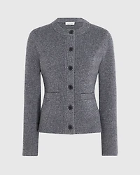 Wool-Cashmere Blend Milano Stitch Cardigan