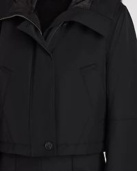 Cropped Wool Blend Parka