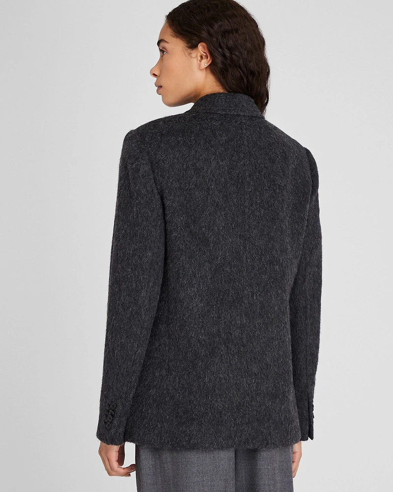 Plush Single-Breasted Wool Blazer