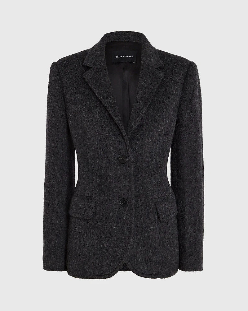 Plush Single-Breasted Wool Blazer
