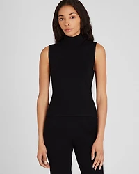 Sleeveless Ribbed Turtleneck Sweater