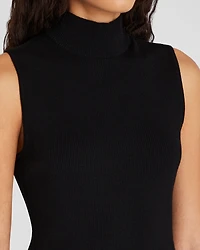 Sleeveless Ribbed Turtleneck Sweater
