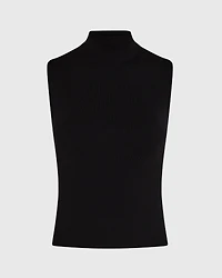 Sleeveless Ribbed Turtleneck Sweater