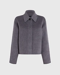 Cropped Double-Faced Wool Blend Jacket