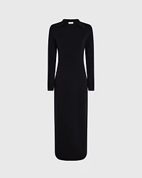 Cashmere Blend Open Collar Maxi Dress