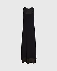 Bias Wool Blend Gauze Maxi Dress