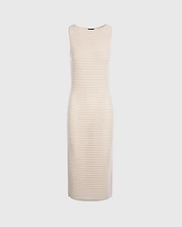 Open Stitch Boatneck Midi Sweater Dress