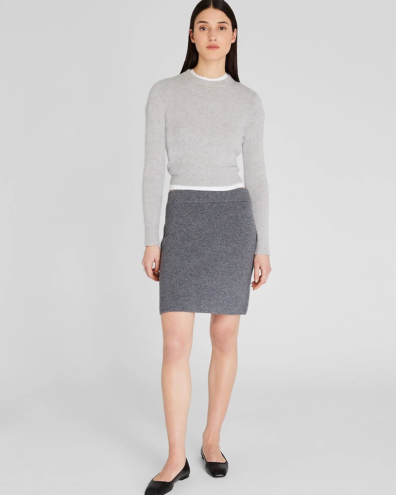 Cashmere Blend Mini Sweater Skirt