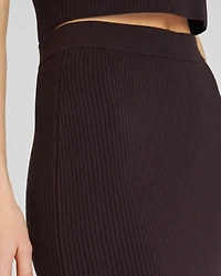 Textured Ribbed Fitted Maxi Skirt