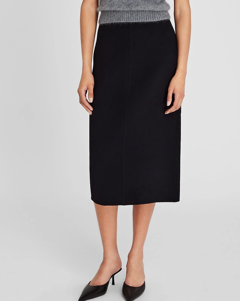 Wool Double-Faced Midi Skirt